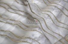 120 Grams Sequins and Thread Embroidery on Dyeable Nylon Organza Fabric 44inch